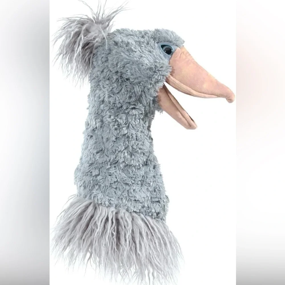 NWT FOLKMANIS Fluffy Gray Shoebill Puppet Toy